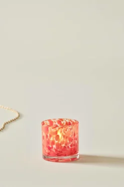 Ljuslyktor|Jotex BOSTON Ljuslykta Höjd 8,5 Cm Red organge clear
