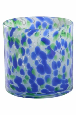 Ljuslyktor|Jotex BOSTON Ljuslykta Höjd 12 Cm Clear with blue green and white