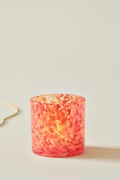 Ljuslyktor|Jotex BOSTON Ljuslykta Höjd 12 Cm Red organge clear