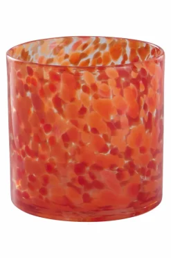 Ljuslyktor|Jotex BOSTON Ljuslykta Höjd 12 Cm Red organge clear