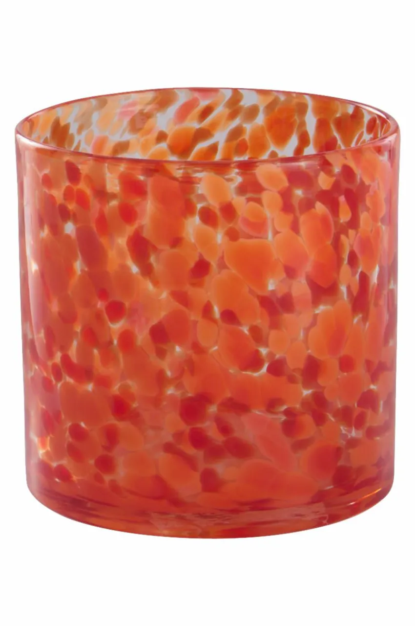 Ljuslyktor|Jotex BOSTON Ljuslykta Höjd 12 Cm Red organge clear