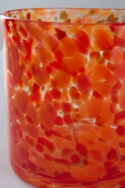 Ljuslyktor|Jotex BOSTON Ljuslykta Höjd 12 Cm Red organge clear