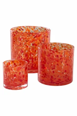 Ljuslyktor|Jotex BOSTON Ljuslykta Höjd 12 Cm Red organge clear
