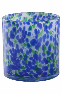 Ljuslyktor|Jotex BOSTON Ljuslykta Höjd 16 Cm Blå/grön