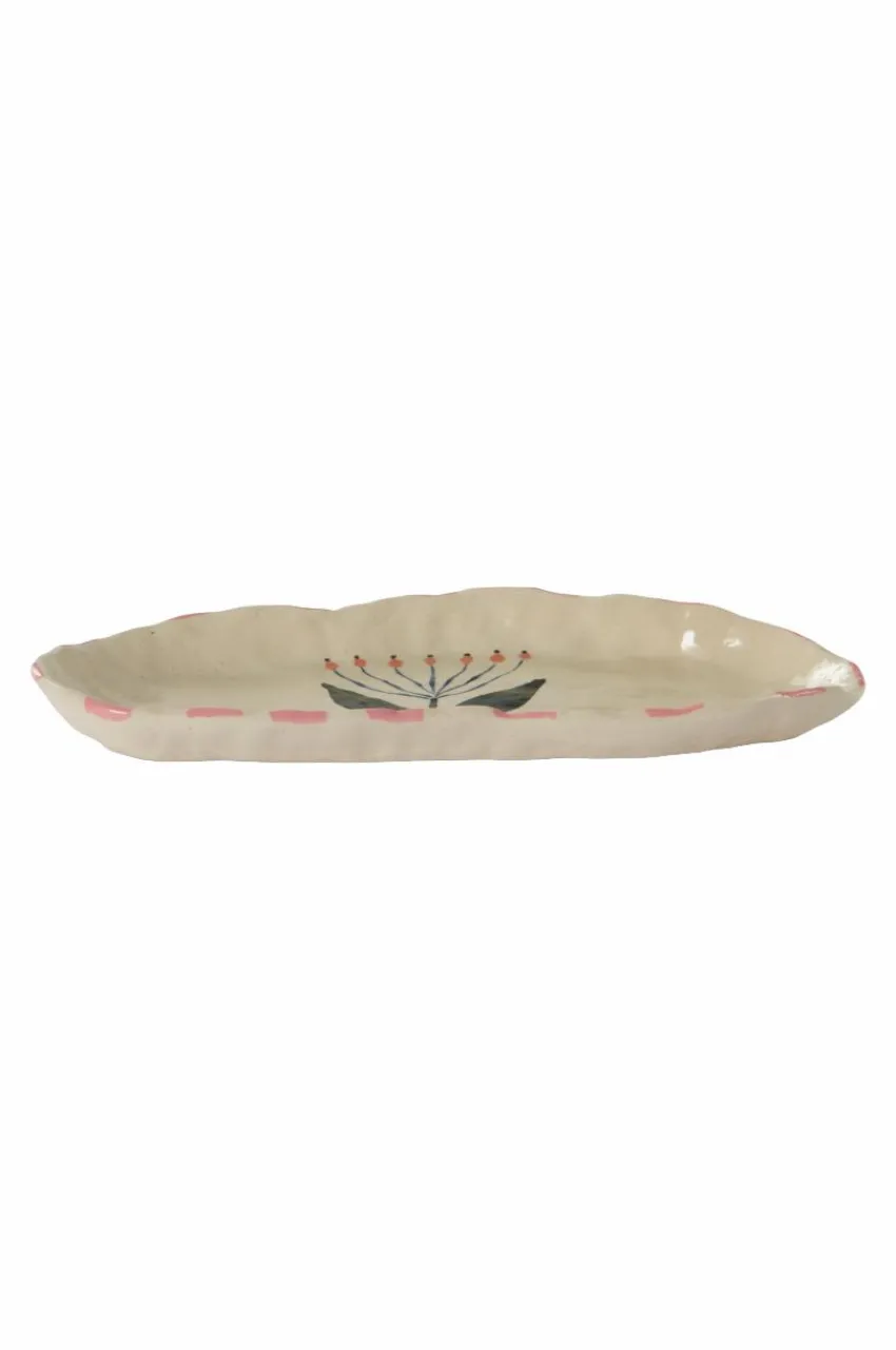 Tallrikar|Brickor & Serveringsfat|Jotex BOTANIC Serveringsfat 31x13 Cm Naturvit/multi