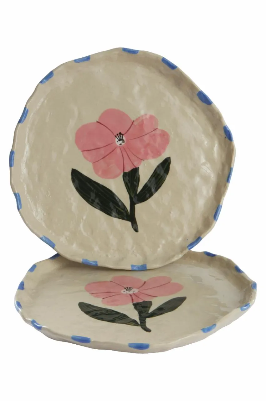 Tallrikar|Jotex BOTANIC Tallrik 2-pack ø 25 Cm Naturvit/multi