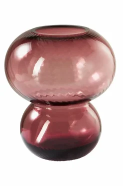 Vaser|Jotex BUBBLAN Glasvas - Höjd 19,5 Cm Vinröd