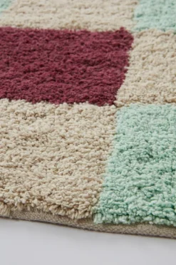 Bomulls- & Trasmattor|Jotex BURDIS Bomullsmatta 170x240 Cm Naturvit/röd/mint