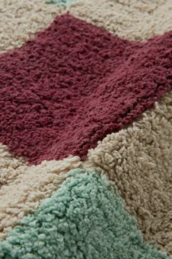 Bomulls- & Trasmattor|Jotex BURDIS Bomullsmatta 170x240 Cm Naturvit/röd/mint