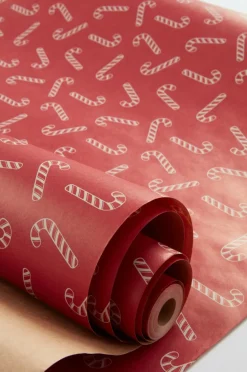 Presentpapper & Snöre|Juldekoration|Jotex CANDY CANES Presentpapper Röd/vit