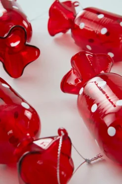 Juldekoration|Jotex CANDY DOTS Dekorationshänge 4-pack Röd/vit
