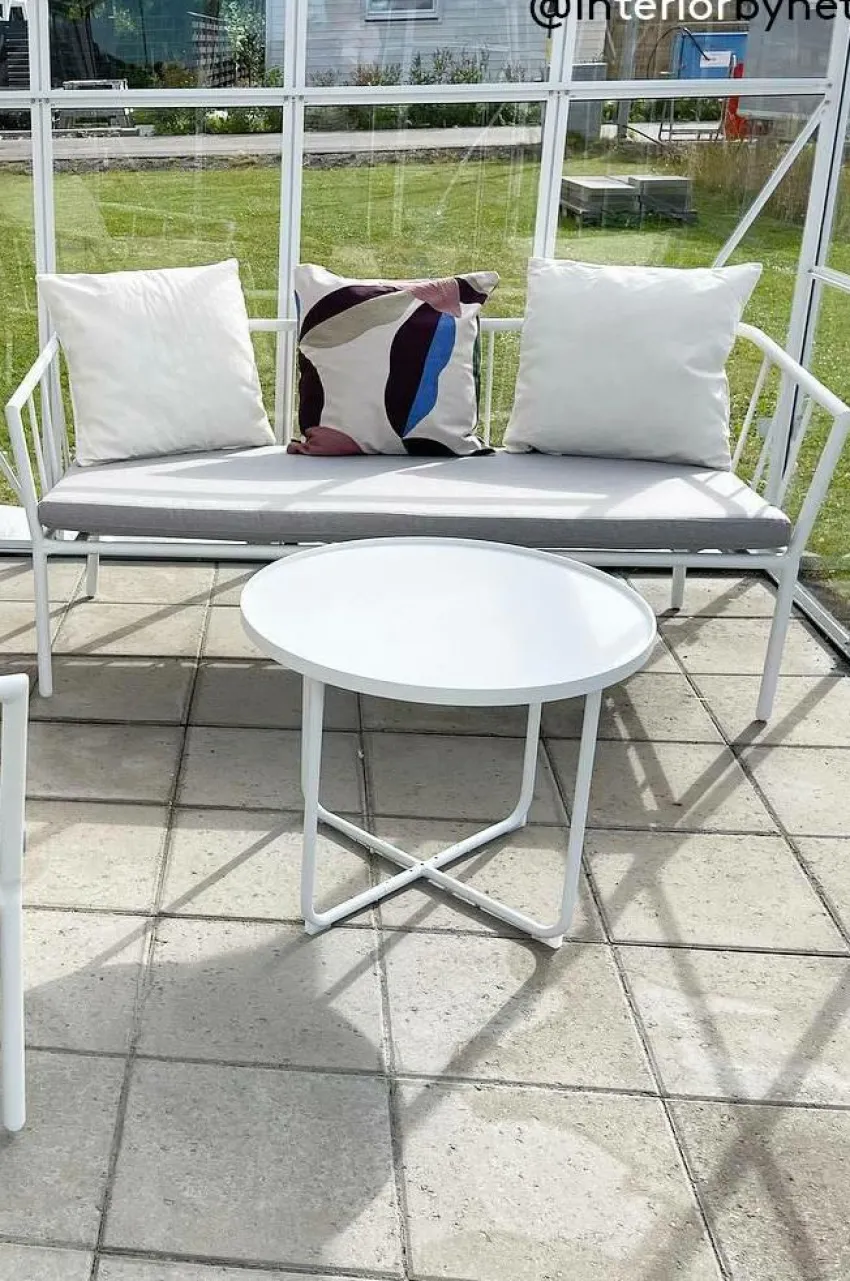Utebord|Utemöbler|Jotex CAORLE Sidobord ø 61 Cm - Hög Vit