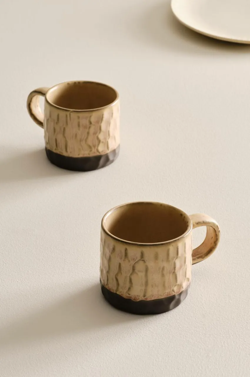 Koppar & Muggar|Jotex CARA Mugg 2-pack Mörkbrun/beige