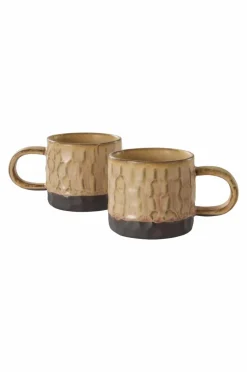 Koppar & Muggar|Jotex CARA Mugg 2-pack Mörkbrun/beige