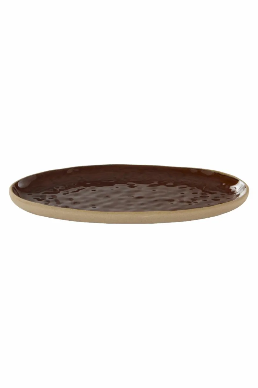 Brickor & Serveringsfat|Jotex CARA Serveringsfat 29x18 Cm Mörkbrun/beige