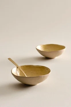 Skålar|Jotex CARA Skål 2-pack ø 18 Cm Senap/beige