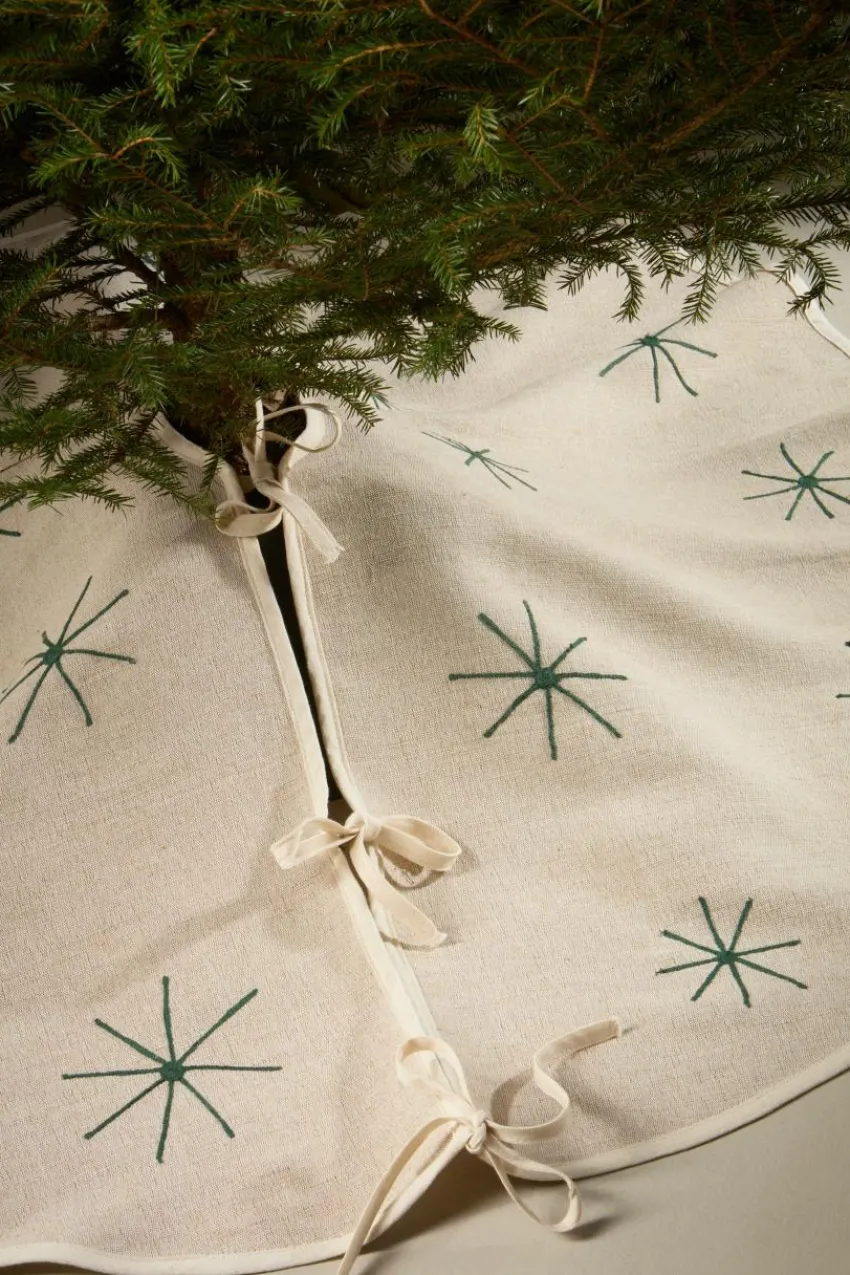 Julgransmattor|Jotex CHARON Julgranskappa ø 120 Cm Ljusbeige/grön