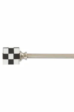 Gardinstänger|Jotex CHECK Gardinstång 149-196 Cm Silver/svart/vit
