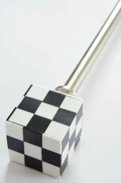 Gardinstänger|Jotex CHECK Gardinstång 149-196 Cm Silver/svart/vit