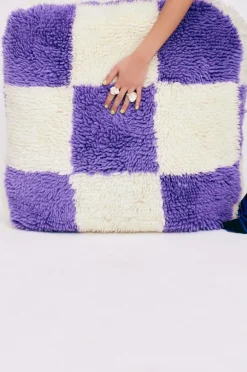 Sittpuffar|Jotex CHESS Sittpuff 80x80 Cm Lila/vit