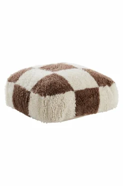 Sittpuffar|Jotex CHESS Sittpuff 80x80 Cm Brun/vit
