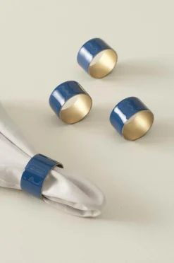 Kökstillbehör|Jotex CIERRA Servettring 4-pack Blå/mässing