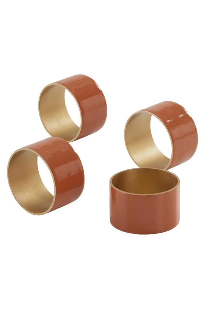 Kökstillbehör|Jotex CIERRA Servettring 4-pack Brun/guld