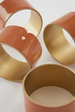 Kökstillbehör|Jotex CIERRA Servettring 4-pack Brun/guld