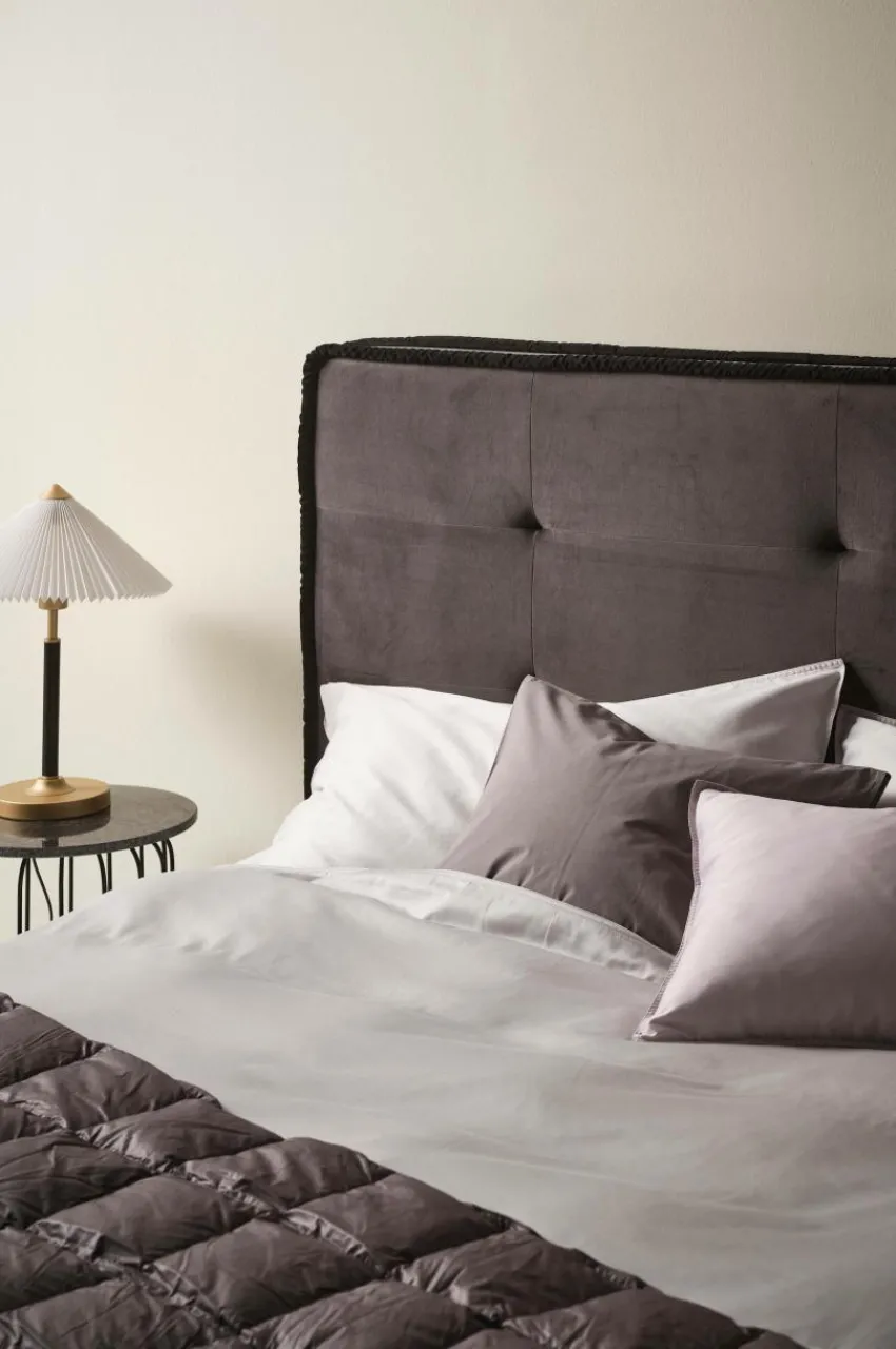 Sänggavlar|Jotex CLIFTON Sänggavel 180 Cm Grå/svart piping