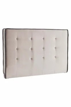 Sänggavlar|Jotex CLIFTON Sänggavel 180 Cm Greige/mörkgrå piping