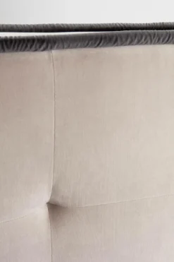 Sänggavlar|Jotex CLIFTON Sänggavel 180 Cm Greige/mörkgrå piping