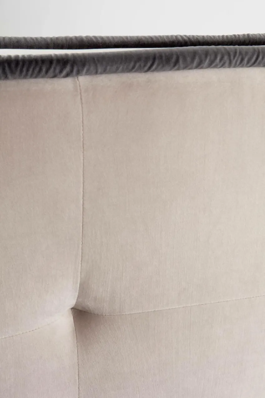 Sänggavlar|Jotex CLIFTON Sänggavel 180 Cm Greige/mörkgrå piping