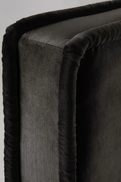 Sänggavlar|Jotex CLIFTON Sänggavel 120 Cm Mörkgrå/svart piping