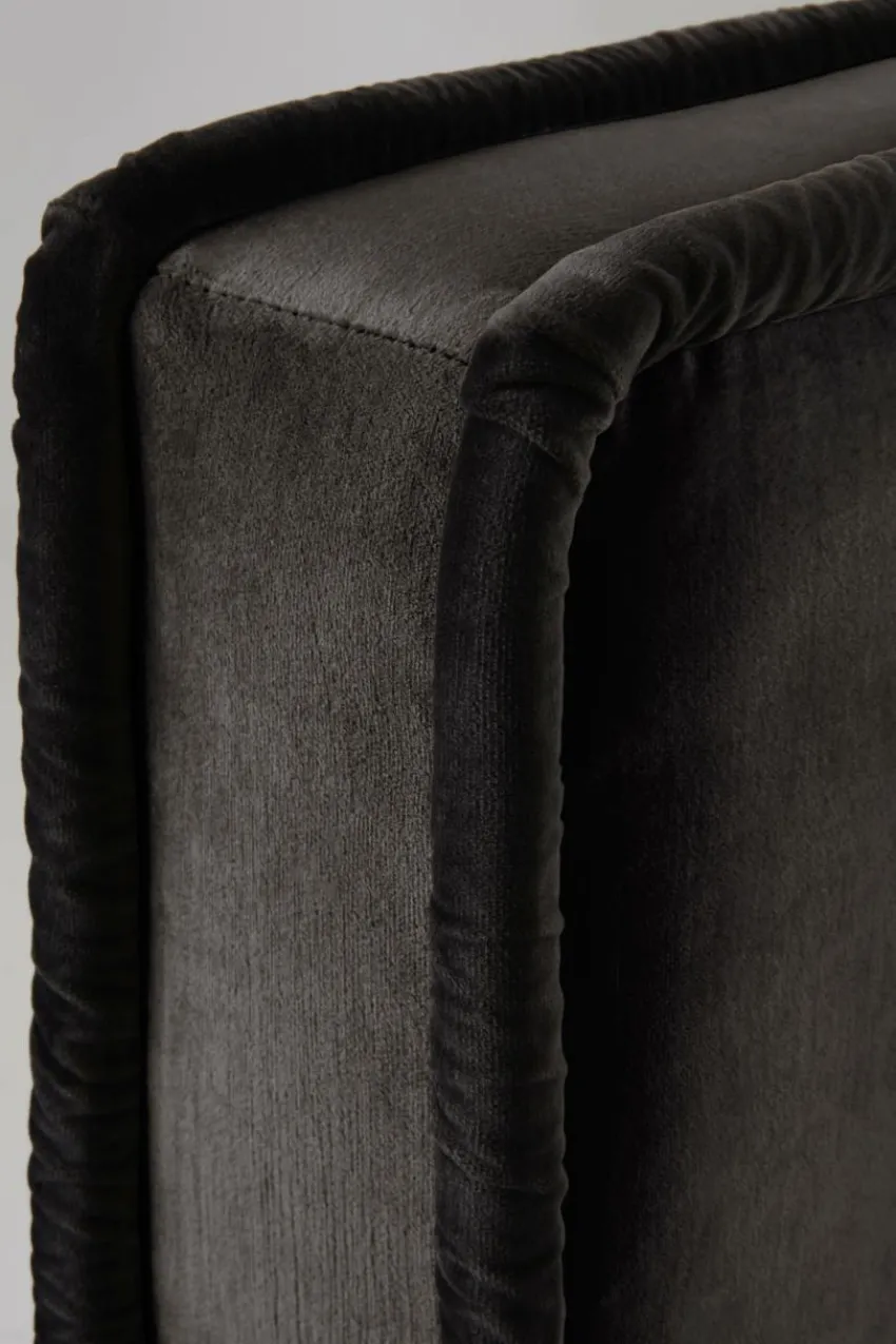Sänggavlar|Jotex CLIFTON Sänggavel 120 Cm Mörkgrå/svart piping