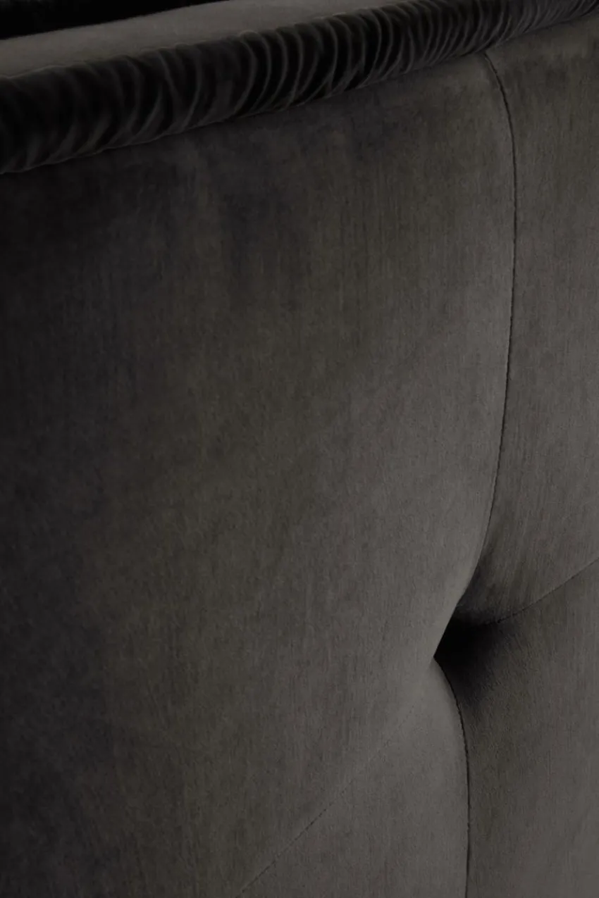 Sänggavlar|Jotex CLIFTON Sänggavel 120 Cm Mörkgrå/svart piping