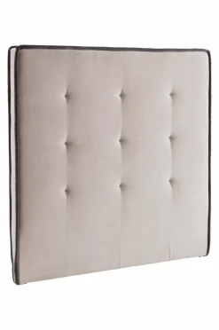 Sänggavlar|Jotex CLIFTON Sänggavel 120 Cm Greige/mörkgrå piping
