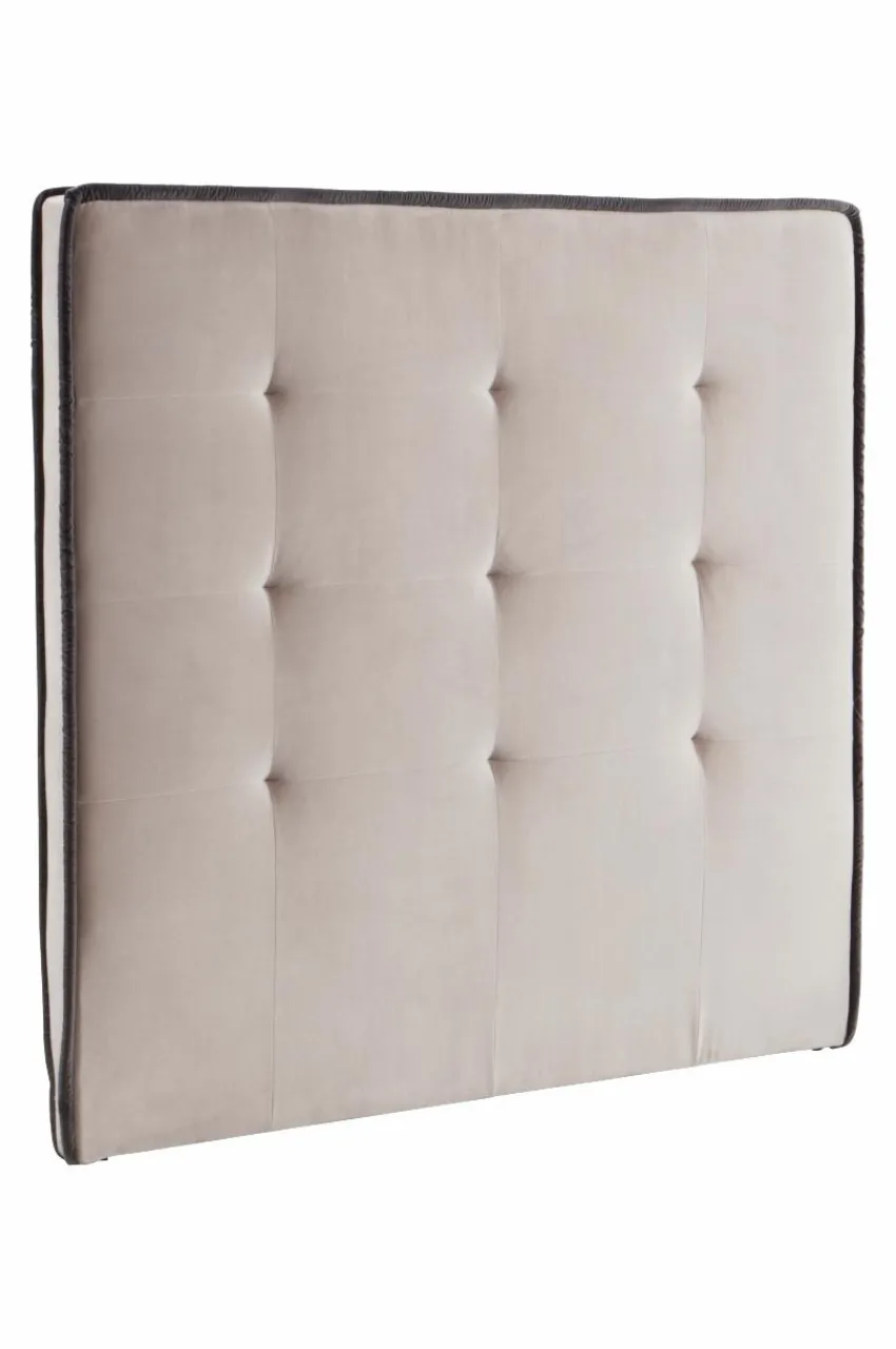 Sänggavlar|Jotex CLIFTON Sänggavel 120 Cm Greige/mörkgrå piping