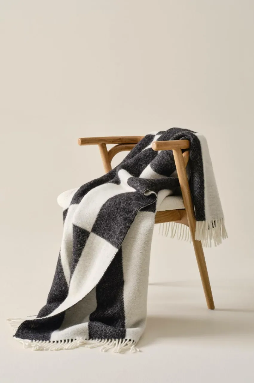 Plädar & Filtar|Jotex COLIN Ullpläd Vit/svart
