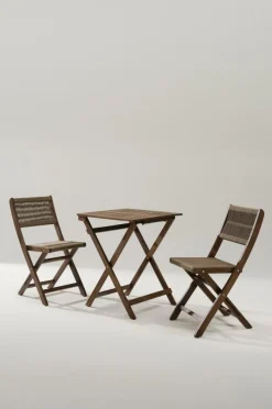 Utebord|Utemöbler|Jotex CORAL Caféset 3 Delar Teak/Brun