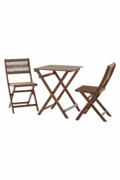 Utebord|Utemöbler|Jotex CORAL Caféset 3 Delar Teak/Brun