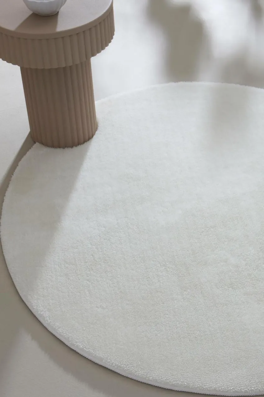 Lugg- & Ryamattor|Julgransmattor|Jotex CORAL Rund Luggmatta Vit