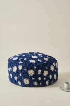 Sittpuffar|Jotex CORALLI Puff Blå/Vit