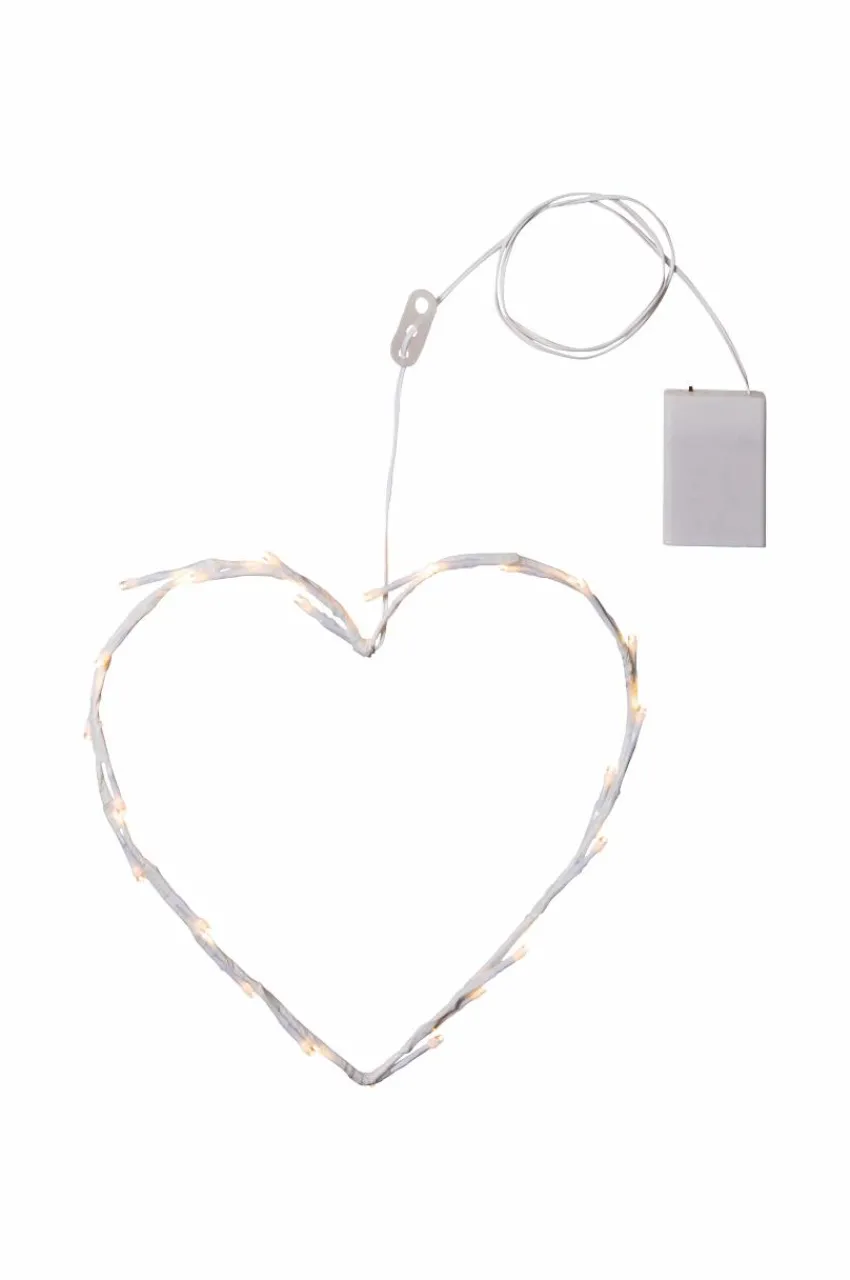 Julbelysning|Jotex CRISPY HEART LED Krans 27 Cm Vit