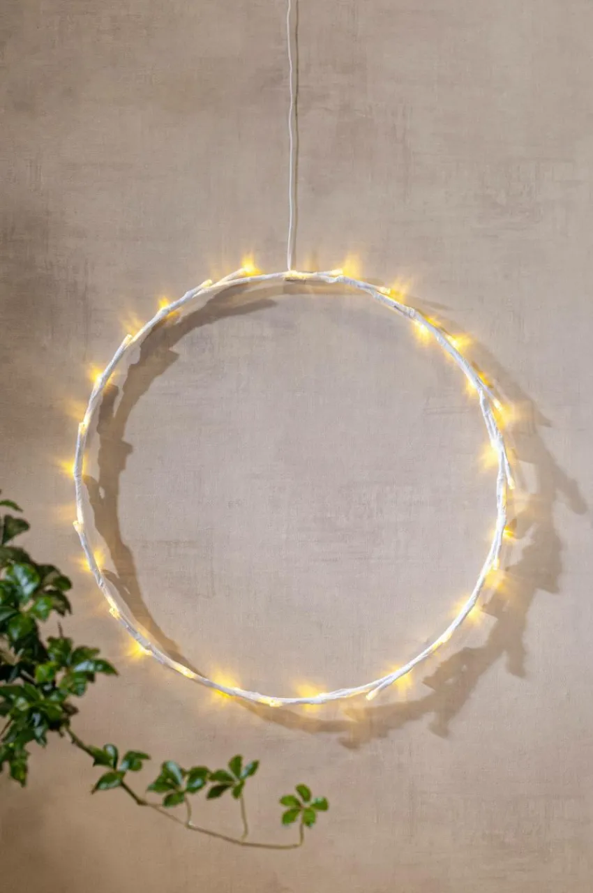Julbelysning|Jotex CRISPY LED Krans 35 Cm Vit