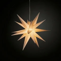 Julbelysning|Jotex 3-D Pappersstjärna LED Höjd 60 Cm Vit