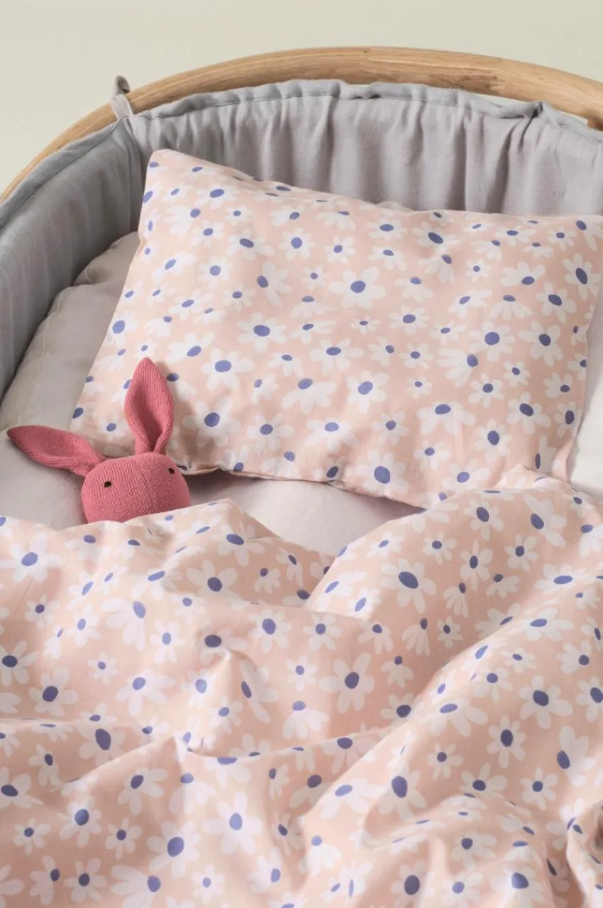 Barnsängkläder|Jotex DAISY BABY Påslakanset Vagn/vagga - Ekologisk Rosa