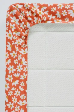 Barnsängkläder|Jotex DAISY MINI Dra-på-lakan - Ekologisk Orange