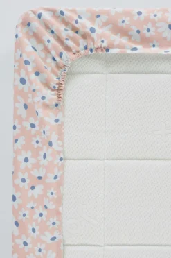 Barnsängkläder|Jotex DAISY MINI Dra-på-lakan - Ekologisk Rosa