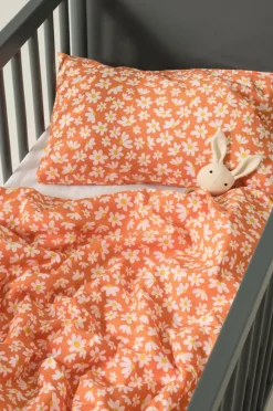 Barnsängkläder|Jotex DAISY MINI Påslakanset Spjälsäng - Ekologisk Orange