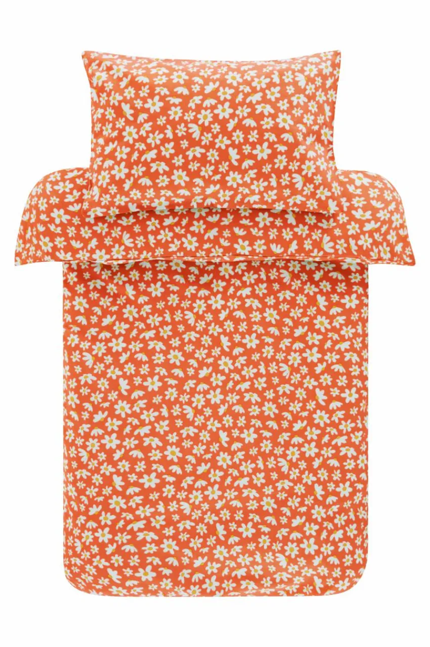 Barnsängkläder|Jotex DAISY MINI Påslakanset Spjälsäng - Ekologisk Orange